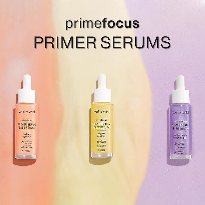 wet n wild Prime Focus Facial Serum Primer Makeup Extending, Hydrating Face Skin Care Product, Reduces Fine Lines And Wrinkles, For Repairing Dry Skin, Retinol Alternative
