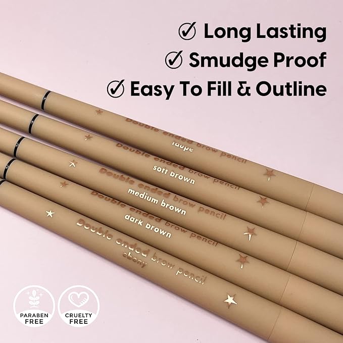 KARA BEAUTY DOUBLE-ENDED Brow Pencil - Dual-Ended - VEGAN (DARK BROWN)