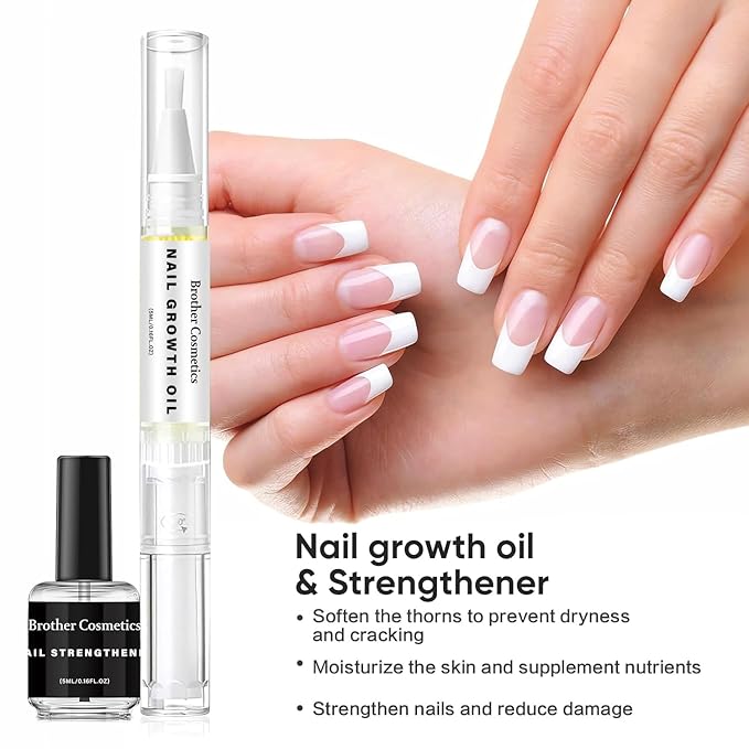 NailGrowthOil Care Kit - Brother Cosmetics Nail Growth Oil,Cuticle Oil and Cuticle Remover, Promotes Nail Growth and Strength