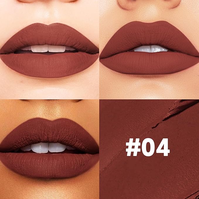 Matte Lipstick for Women,Cream Lip Color, Long Lasting Lip Makeup,Waterproof Red Lipstick,Velvet Makeup Stick