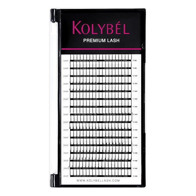 KOLYBEL Premade Fan Spikes Lash Extensions 0.07mm C Curl 8-15mm Mixed Tray Wipsy Volume Lash Extensions 320 Spikes Fans Matte Black Eyelash Extension Supplies(0.07-C,8-15mm)