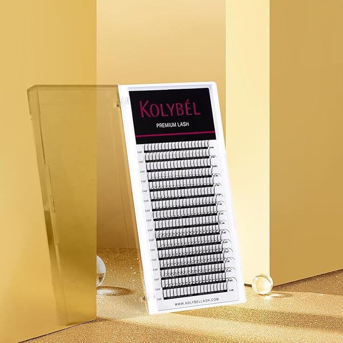 KOLYBEL Premade Fan Spikes Lash Extensions 0.07mm C Curl 8-15mm Mixed Tray Wipsy Volume Lash Extensions 320 Spikes Fans Matte Black Eyelash Extension Supplies(0.07-C,8-15mm)