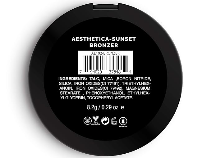Aesthetica Sunset Bronzer - Matte Bronzing Makeup Contouring Powder - Vegan & Cruelty Free