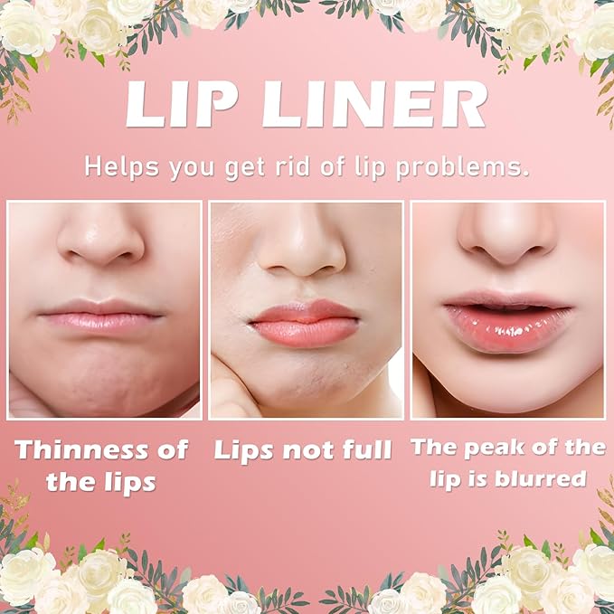 Black Lip Liner, Long Lasting Lip Liner Pencil, Rich Lip Makeup Colors Highly Pigmented Lip Liners, Smooth Application Lipliner Lip Pencil