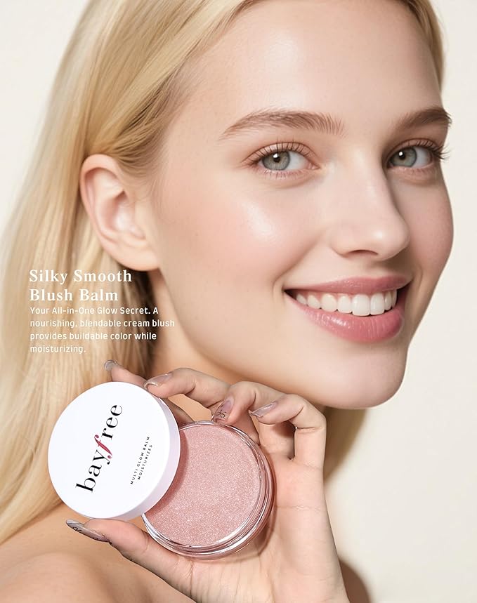 Multi Glow Balm, Cream Blush for Cheeks, Blush Balm Face Makeup, Radiant Finish, Hydrating, Creamy, Lightweight & Blendable Color, Face Makeup, 0.63 Oz (Dewy)