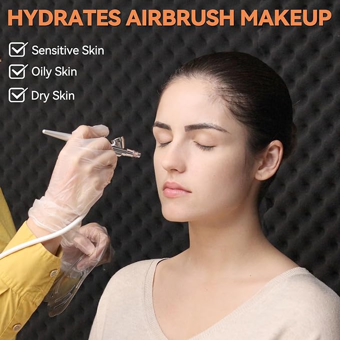 OPHIR 3x Airbrush Foundation, Fair Color Air Brush Makeup Foundation, Professional Airbrush Set for Airbrush Makeup, Includes Ivory White, Natural White & Light Brown 3 Airbrush Colors, 1oz/Bottle
