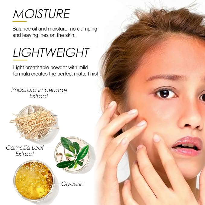 1Pcs Setting Powder, Translucent Natural Matte Finish,Oil Control Lightweight,Mineral Brush Powder,Natural Matte Finish,Long-lasting Brush Face Powder,Waterproof and Sweatproof Setting Powder (A, 1)