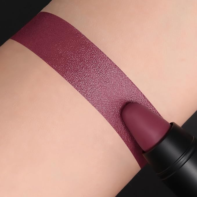 FOCALLURE Ultra Chic Matte Lipstick,Rich Vitamin E Lip Crayon,Lightweight Matte Color without Drying or Fading,Long Lasting Waterproof Lips Makeup,DEL RIO