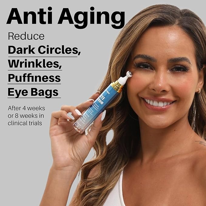 Caffeine Eye Cream for Dark Circles, Pro-Retinol Eye Serum Anti Aging to Reduce Wrinkles & Puffiness & Fine Lines, Under Eye Bags 360° Rolling Massage, 0.67 fl oz / 20 mL