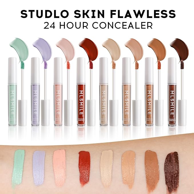Color Liquid Conceal Contour Foundation, Waterproof 8 Colors Cream Lightweight Liquid Concealer Contour Makeup for Concealing Blemishes, Brighten Dark Circles, Improves Uneven Skin Tone, 05
