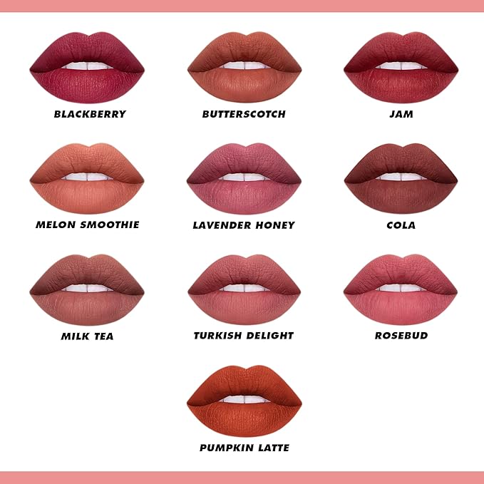 Lime Crime Plushies Soft Matte Lipstick, Pumpkin Latte (Brick Red) - Blackberry Candy Scent - Plush, Long Lasting & High Comfort for All-Day Wear - Talc-Free & Paraben-Free