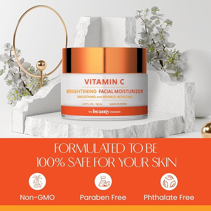 Vitamin C Facial Moisturizer - Hydrating & Anti-Aging, Smooths & Brightens Skin - Dermatologist Tested, Cruelty-Free Korean Skin Care for All Skin Types - 1.69 fl. oz (2 Pack)