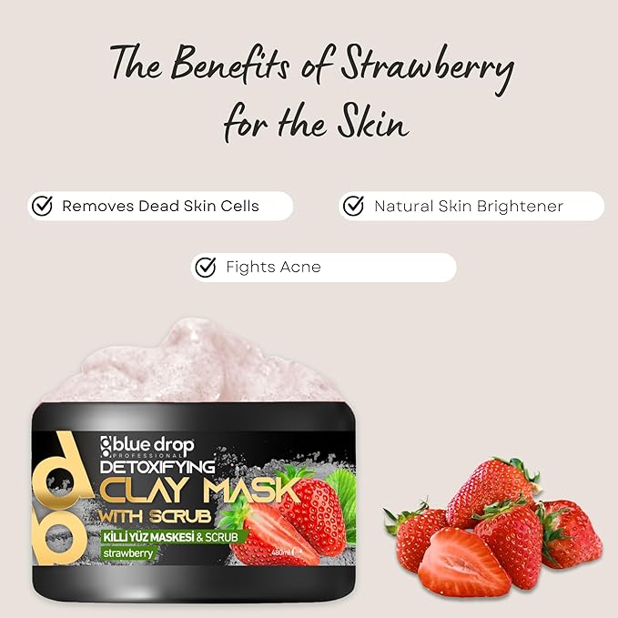Strawberry Scrub for Face and Body | 16 Fl Oz Cleansing and Firming Peeling | Moisturizes and Restores the pH Balance of the Skin Scrub for Face and Body (Strawberry, 16 Fl Oz)