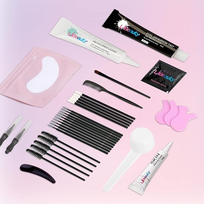 Libeauty Lash Black Color Kit Brow Kit Quick Voluminous Coloring with Complete Tools Eyelash Color Kit For Salon Or Home Hair colour Use