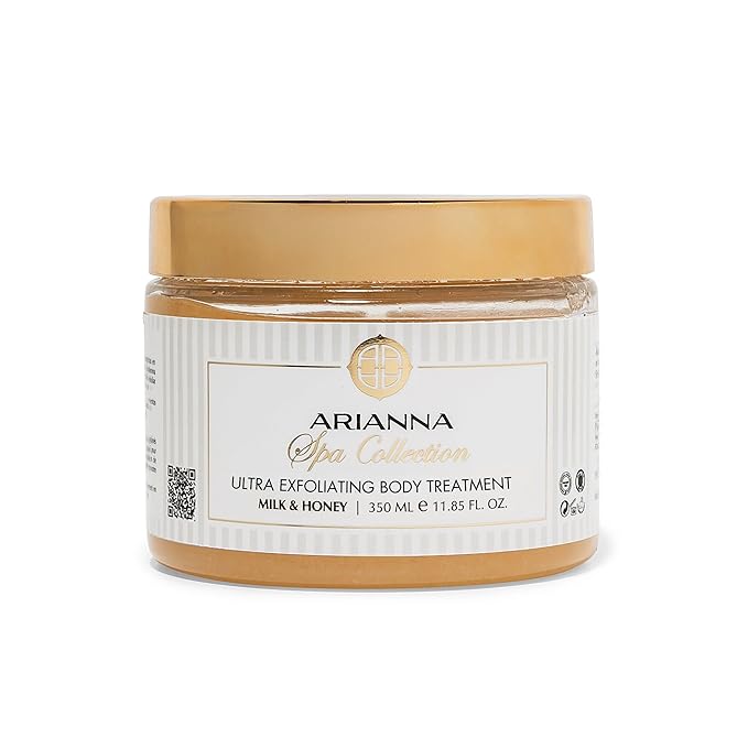 ARIANNA-SKINCARE Ultra Exfoliating Body Treatment Dead Sea Salt Body Scrub Natural Moisturizing and Exfoliating Scrub for Nourishing Essential Skin Care (Milk & Honey)
