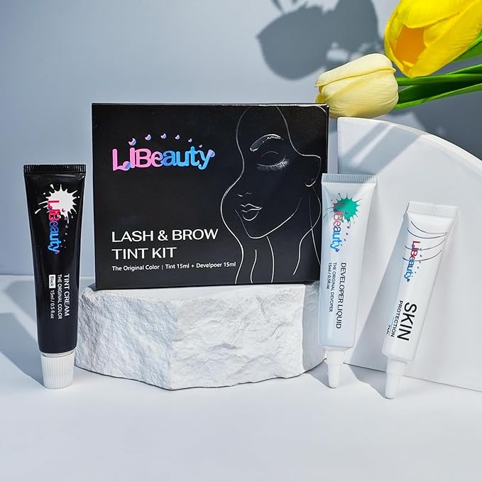 Libeauty Lash Color Kit 15ml - Black Eyebrow & Eyelash Coloring with Natural Effects, Salon & Home Use, Lasts 4-6 Weeks