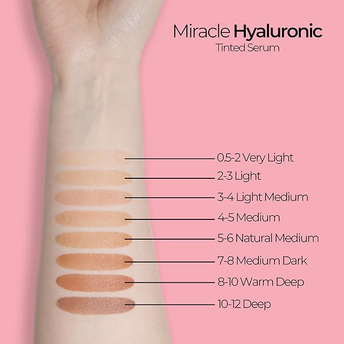 MCoBeauty Miracle Hyaluronic Tinted Serum, 5-6 Medium/Tan, Hydration & Glow for Radiant Skin, Vegan, Cruelty Free Cosmetics