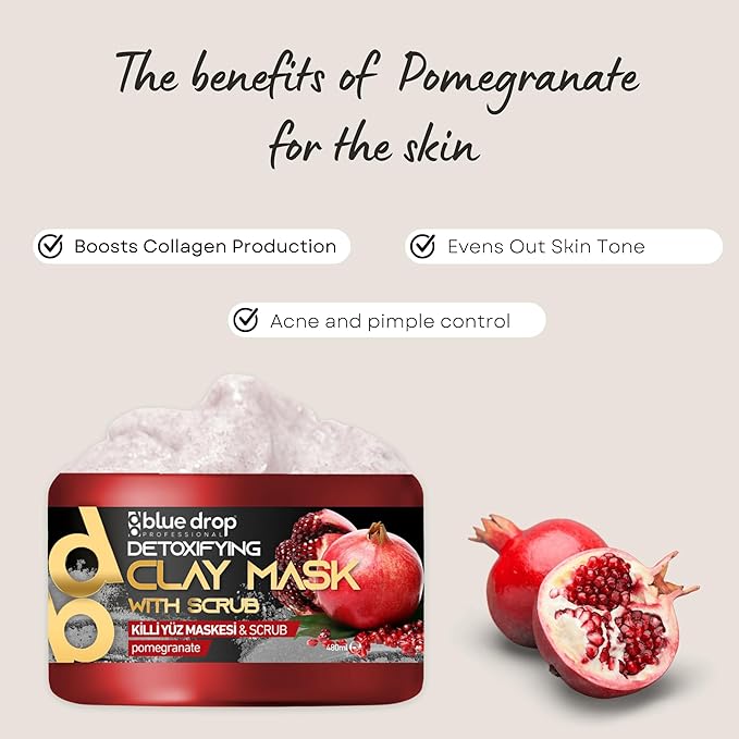 Pomegranate Scrub for Face and Body | 16 fl Cleansing and Firming Peel | Moisturizes and Restores Skin pH Balance Scrub for Face and Body (Pomegranate, 16 Fl Oz)