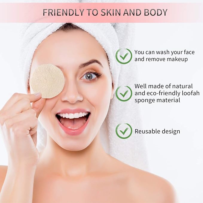 100 Pcs Loofah Face Pads Exfoliating Loofah Sponges Makeup Remover Reusable Soft Facial Skin Care Scrub Wash Pads