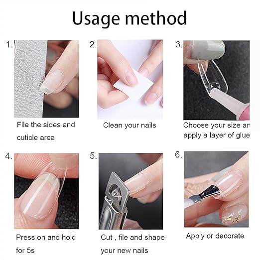 100PCS Acrylic Nail Tips Adhesive Super Bond Long Lasting Glue for DIY Nail Art, 2g/Bottle