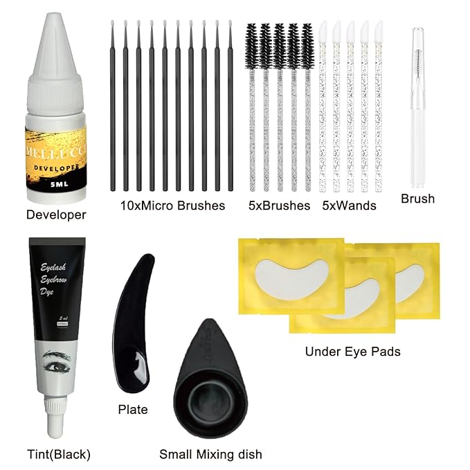 Lash and Brow Black Color Kit Long-lasting 6-8 Weeks Professional Result for Salon and DIY Use