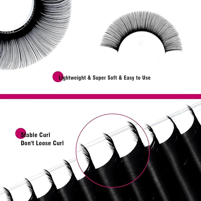 Premium Eyelash Extensions 0.15 C Curl 13mm Single Tray Premium Individual Lash Extensions, Silk Volume & Classic Lashes Soft Matte Dark Professional Eyelashes Extension Salon Use(0.15-C-13mm)