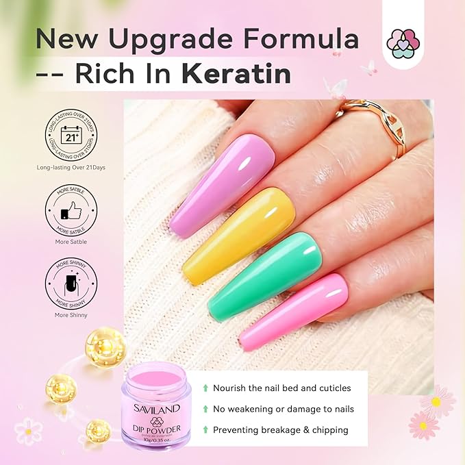 SAVILAND Dip Powder Nail Kit with Drill - 20 Colors Summer Dip Nails Powder Starter Kit with Everything Dip Liquid Set Dipping System Base Top Coat Activator for Dip Manicure Art Salon DIY