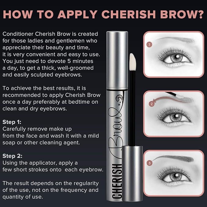 Eyebrow Growth Serum - Cherisher | Conditioner That Cherish Your Natural Brows, Make It Bold, Thick And Defined | Enhancer That Stimulates Regrowth New Eyebrows