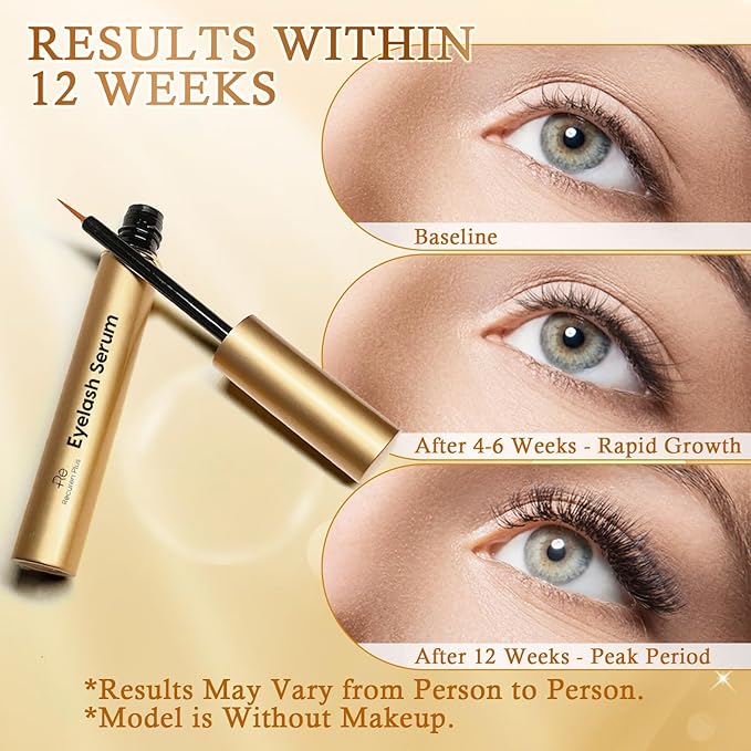 Premium Eyelash Growth Serum: Advanced Vegan Formula for Longer Thicker Lashes (Rose Gold, 0.17 Fl Oz (Pack of 1))
