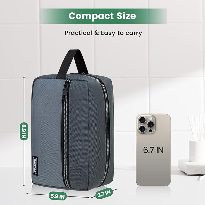 Travel Toiletry Bag - Small Toiletry Bag for Men Skincare Bag Doop Kit for Toiletries Accessories Gifts - Grey