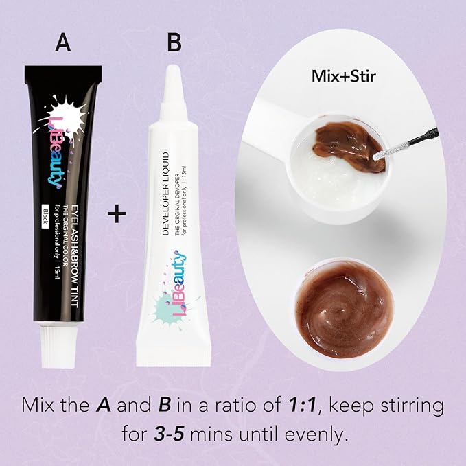Libeauty Lash Black Color Kit Brow Kit Quick Voluminous Coloring with Complete Tools Eyelash Color Kit For Salon Or Home Hair colour Use