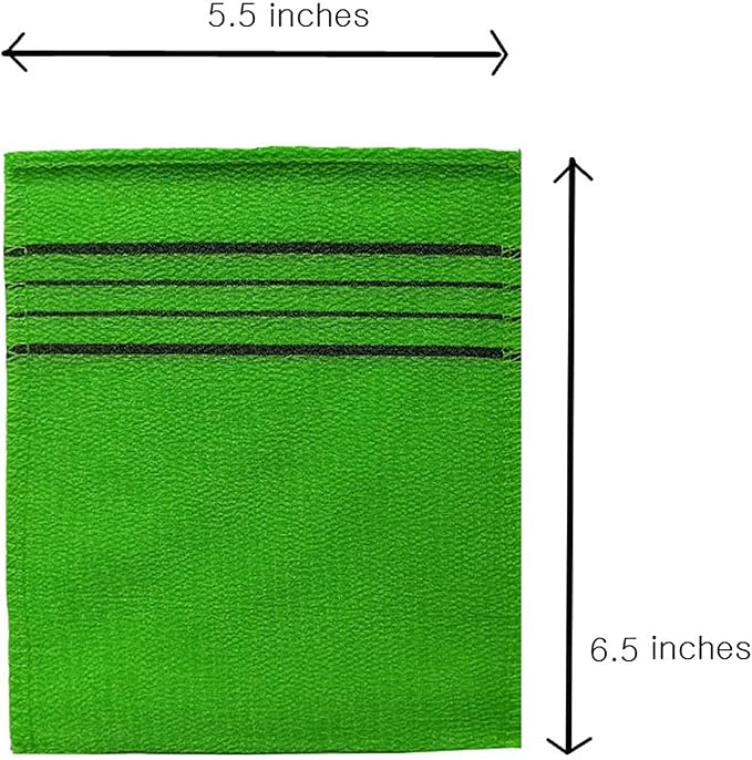 Korean Asian Exfoliating Bath Washcloth Mitt for Remove Dead Skin.Exfoliating Body Scrubber.Exfoliating Gloves for Body Scrub (Green 8)