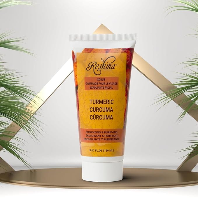 Reshma Beauty Turmeric Scrub, Dual Action Cleanser Face & Body Scrub, Gentle for All Skin Types and Dull Skin, Hydrating and Exfoliating, Enhances Natural Glow, Cruelty-Free, 5.07 oz, Pack of 1