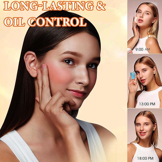 Oil Control Loose Face Powder,Translucent Setting Powder With a Powder Puff Long Lasting Makeup Covering Blemishes Brightens Skin Tone,Natural Matte Loose Powder for Women(3)