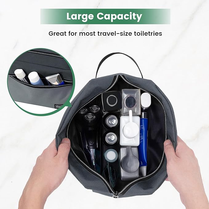 Travel Toiletry Bag - Small Toiletry Bag for Men Skincare Bag Doop Kit for Toiletries Accessories Gifts - Grey