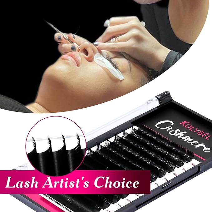 Cashmere Eyelash Extensions 0.07 D Curl 15-20mm Mixed Tray Premium Individual Lash Extensions, Silk Volume & Classic Lashes Soft Matte Dark Professional Eyelashes Extension Salon Use(0.07-D-15-20mm)