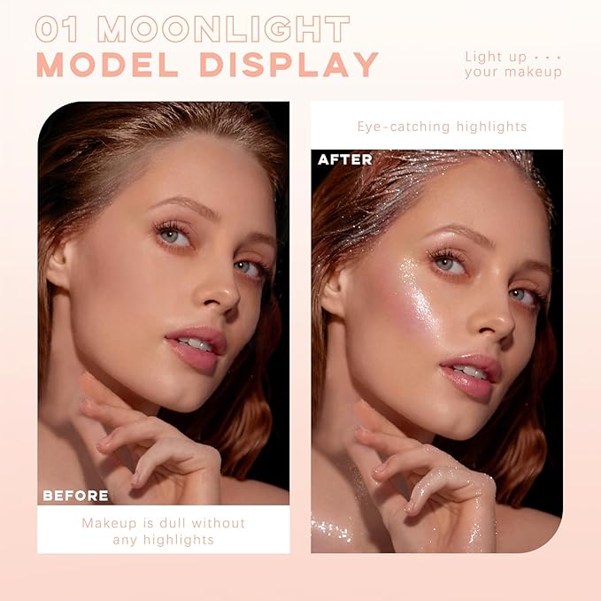 Highlighter Makeup Powder, Body Shimmer Sparkle Face Highlighter Powder ball, High Gloss Shiny Illuminator Cosmetic for Christmas Party Rave, Multi-Use Diamond Glitter Makeup Gift for Women01#