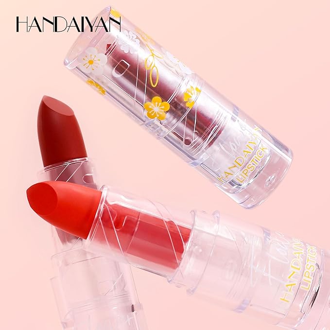 Flower Matte Lipstick, Moisturize Long Lasting Lock in Color Velvet Waterproof Non-Stick Cup Premium Matte Lipstick for Women Girls(#10)