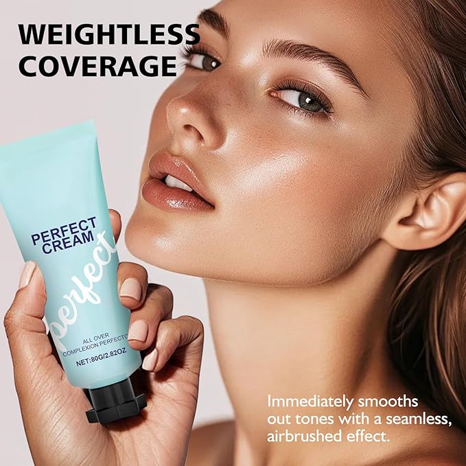 Supreme Creme All-Over Complexion Perfector - Long Lasting Supreme Cream Body Perfector - Waterproof Transfer-Resistant Skin Tint CC Cream Foundation, Hydrating Concealer Shines Natural Beauty (2PC)