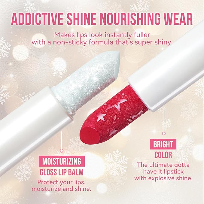 Hydrating Diamond Shine Lipstick, Pearlescent Glitter Waterproof Lip Balm, Long-Lasting Moisturizing Lipstick, Lip Makeup for Women Girls Fuller Lips, 04 Mermaid