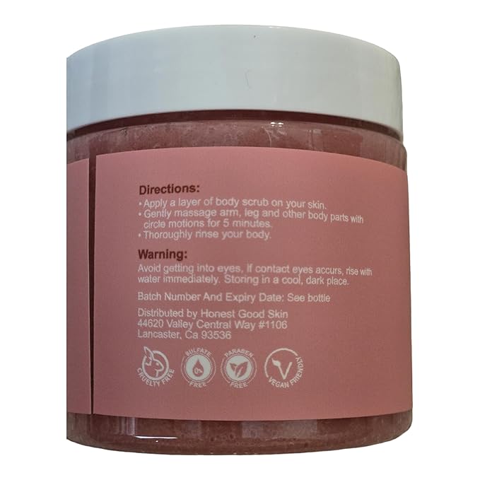 Sea Salt Scrub, 10oz Shea Butter Body Scrub, Exfoliating, Dead Skin Removal (Peach)