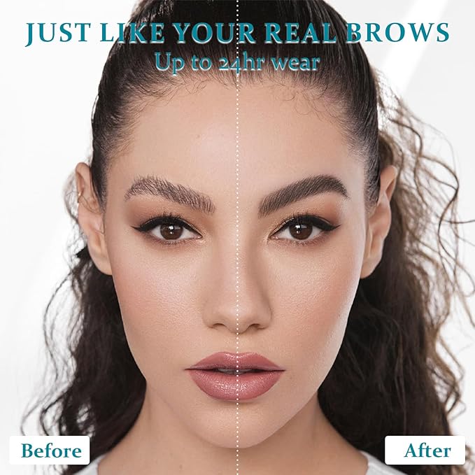 Eyebrow Pen - Microblading Eyebrow Pencil with Micro-Fork Precise Brush-Tip - Creates Natural Looking Brows Effortlessly and Stays on All Day - Waterproof Brow Pencil Hair, Black