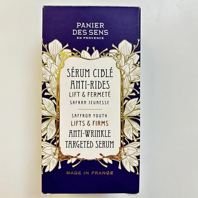 Panier des Sens - Anti Aging Serum for Face - Saffron Extract + Hyaluronic Acid - Anti Wrinkle and Lift - Skin Care for Women Made in France - Hydrating Facial Serum 97% Natural Ingredients - 1 floz