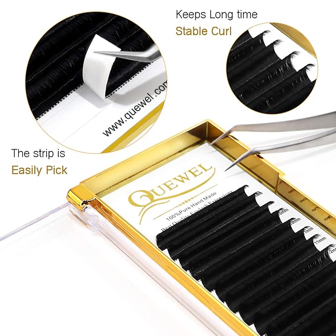 Volume Eyelash Extensions | 0.03-0.12mm | C/CC/D/DD Curl | 8-25mm Length | Easy Fan Volume Lashes 2D-20D Self Fanning Volume Lashes 0.05CC Mix-8-15mm Long Lasting Blooming Lashes(0.05CC Mix8-15)