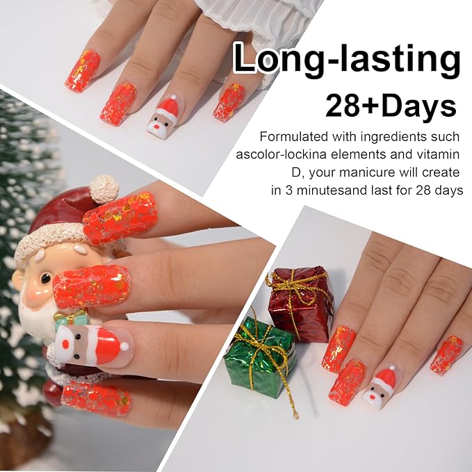 1oz Glitter Sequins Red Color Dip Powder Nails Dipping Nails Long-lasting Nails No UV Light Needed, Dipping Powder French Nail Art Starter Manicure Salon DIY at Home