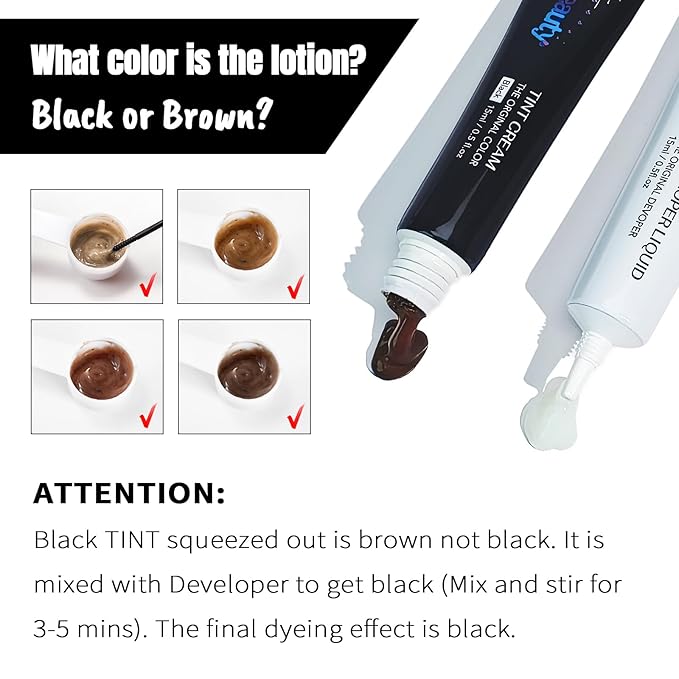 Libeauty Lash Color Kit 15ml - Black Eyebrow & Eyelash Coloring with Natural Effects, Salon & Home Use, Lasts 4-6 Weeks