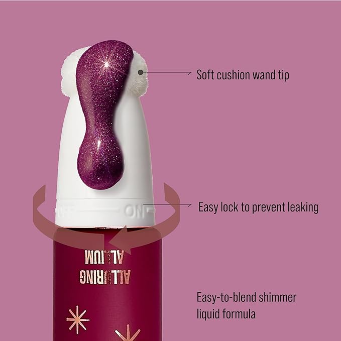 Professional Pearl Liquid Blush Beauty Wand, High Pigment Glow for Cheek, Eye & Lip, Non-Greasy Hydration Lightweight with Sponge-Tip Applicator (Alluring Allium)