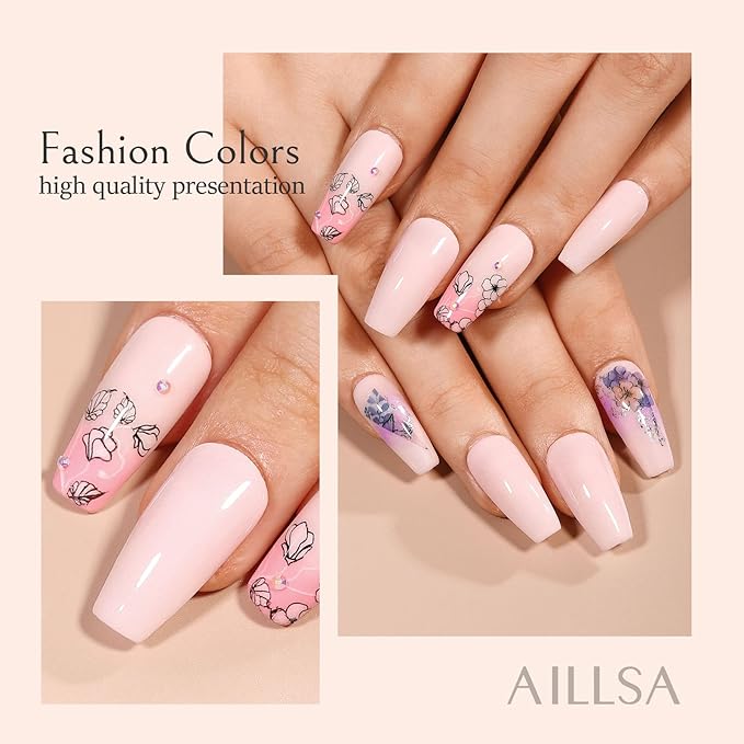 AILLSA Dip Powder Light Pink, Pink Dip Powder Nail 1 Oz, Nail Dipping Powder French Nail Art for Starter Manicure Salon DIY at Home, Dip Powder Colors Long Lasting, Odor-Free, Valentine's Day's Gift