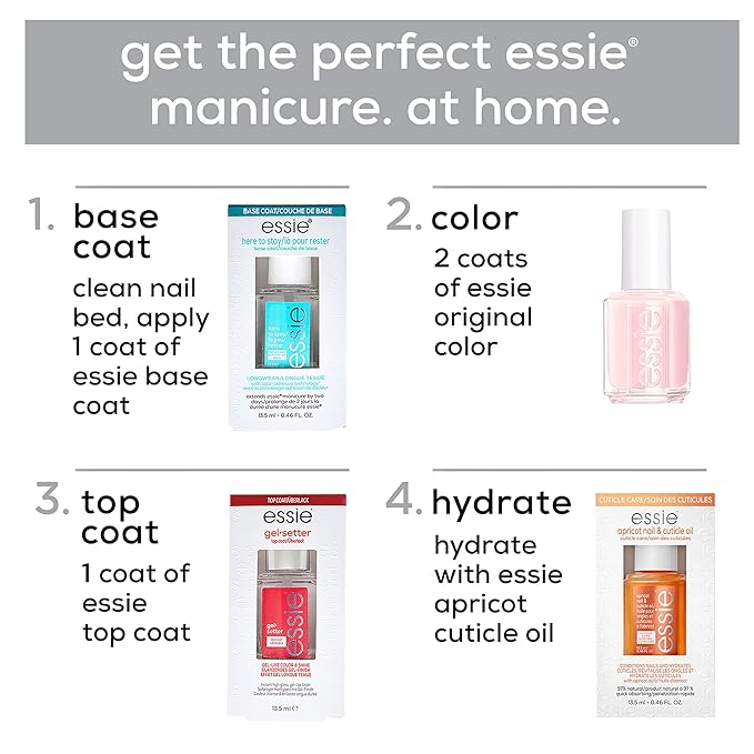 essie Nail Care, 8-Free Vegan, Speed Setter Top Coat, quick-dry nail polish, 0.46 fl oz