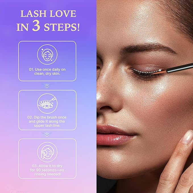 VieBeauti Premium Eyelash Growth Serum: Lash Enhancing Serum with Advanced Formula to Boost Longer Fuller and Thicker Looking Lashes - Vegan & Cruelty-Free for Sensitive Eyes 3mL 3-Month Supply